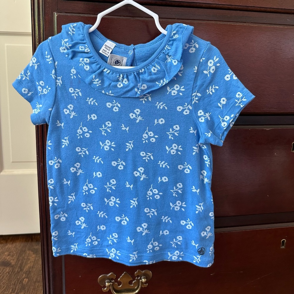 Petit Bateau Blue Floral Kids Shirt